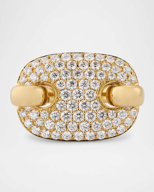 18K Yellow Gold Crivelli Pave Diamond Ring